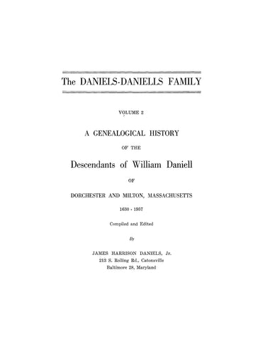 Daniels Family, Vol. II, 1630-1957.