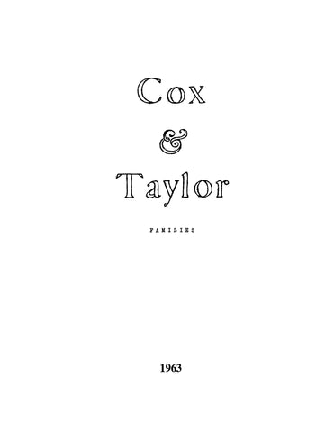 COX - TAYLOR Families 1963