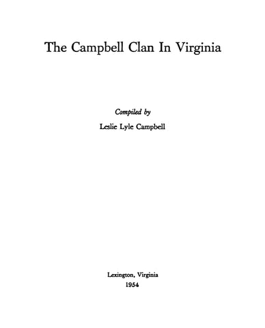 Campbell Clan in Virginia 1954