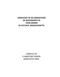 DAMON: Genealogy of six generations of descendants of John Damon of Scituate, MA (Softcover) 1935