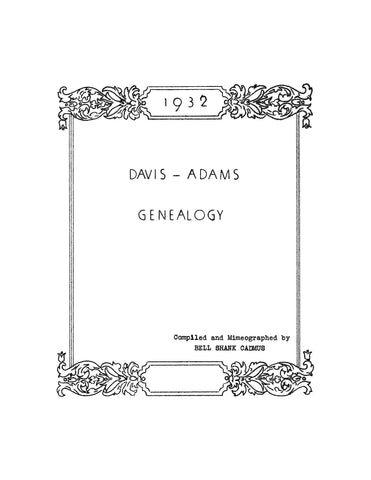 DAVIS - ADAMS Genealogy
