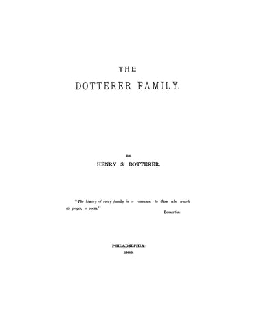 Dotterer Family 1903