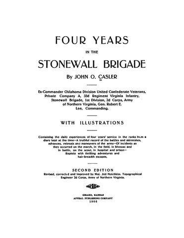 33rd INFANTRY, VA: Four Years in the Stonewall Brigade