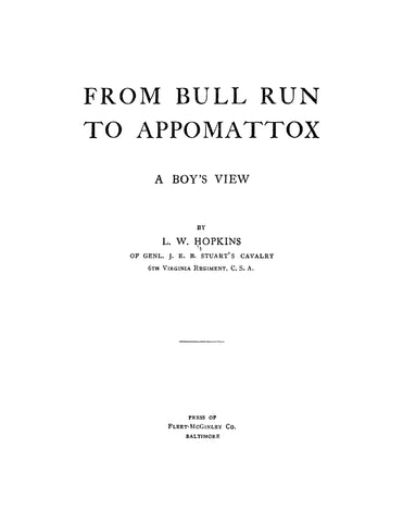 6th CAVALRY, VA: From Bull Run to Appomattox, A Boy's View