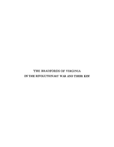 BRADFORD: The Bradfords of Virginia in the Revolutionary War and their Kin (Softcover)