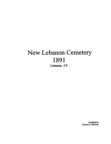 NEW LEBANON, CT: New Lebanon Cemetery 1891 (Softcover)