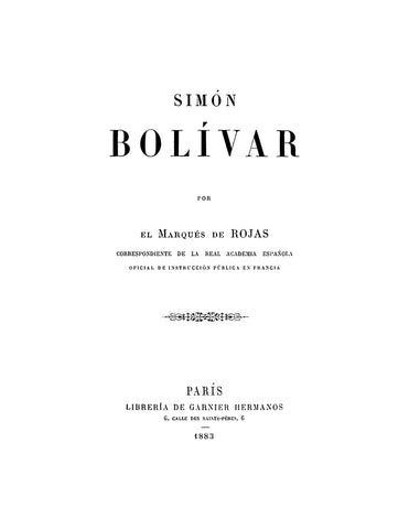 SIMON BOLIVAR: Simon Bolivar