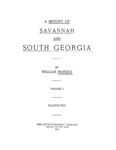 SAVANNAH, GA: History of Savannah and South Georgia, Illustrated