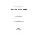 GREGORY: Ancestors and Descendants of Henry Gregory 1938