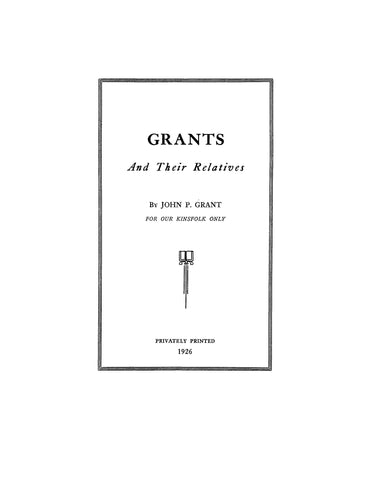 GRANT: Grants and Their Relatives 1926