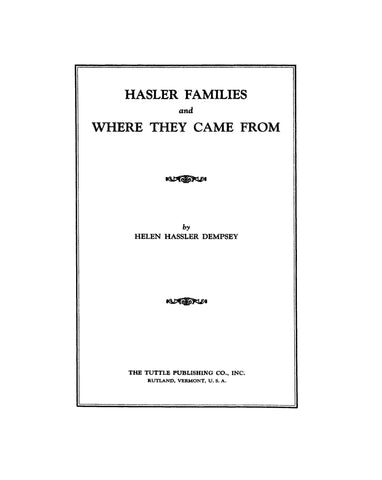 HASLER Families and where they came from 1946