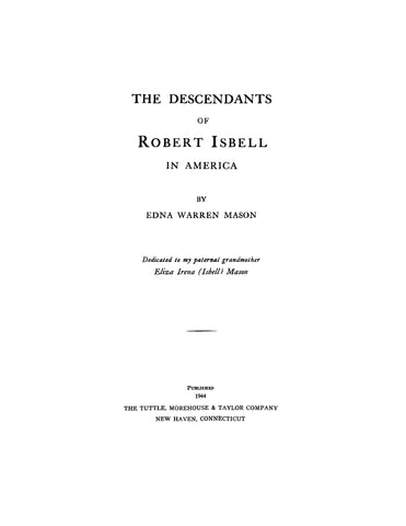 ISBELL: Descendants of Robert Isbell in America 1944