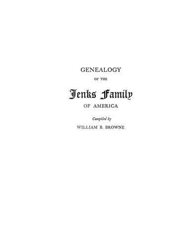 JENKS Family of America, with supplement 1952, 1956