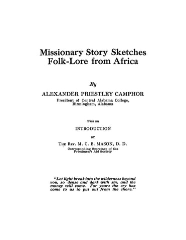LIBERIA: Missionary Story Sketches, Folk-Lore from Africa