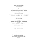 LOCKE: Book of the Lockes: a genealogical and historical record of descendants of William Locke of Woburn, with appendix 1853