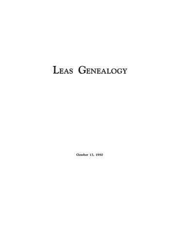 LEAS Genealogy (Second Edition) 1950