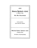 LOBDELL: Simon Lobdell -1646 of Milford, Connecticut and his descendants; Nicholas Lobden (Lobdell)--1635 of Hingham, Massachusetts and some descendants. 1907