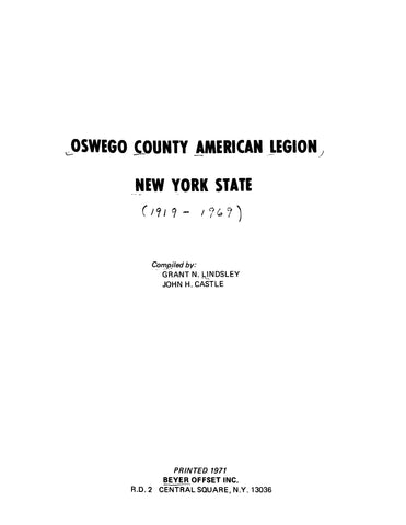 OSWEGO, NY: Oswego County American Legion, New ork State 1919-1969