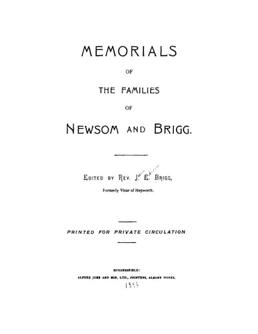 NEWSOM-BRIGG: Memorials of the Families of Newsom and Brigg (Softcover)