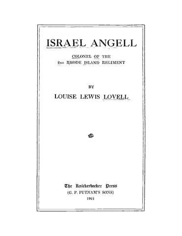 2ND RI: Israel Angell: Colonel of the 2nd Rhode Island Regiment