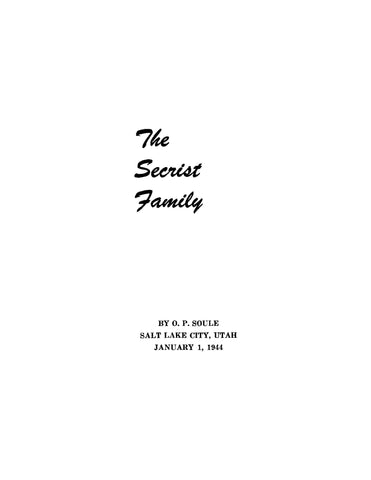 SECRIST: The Secrist Family (Softcover)