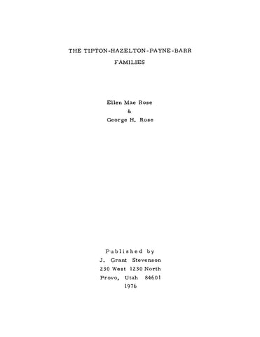 TIPTON: The Tipton-Hazelton-Payne-Barr Families (Softcover)