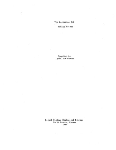 ECK: Zacharias Eck family record 1959