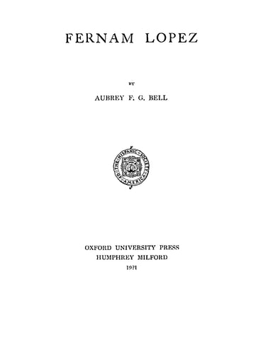 LOPEZ: Fernam Lopez (Softcover) 1921