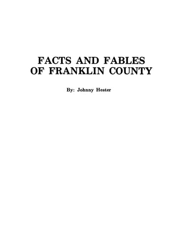 FRANKLIN, AL: Facts and Fables of Franklin County (Softcover)