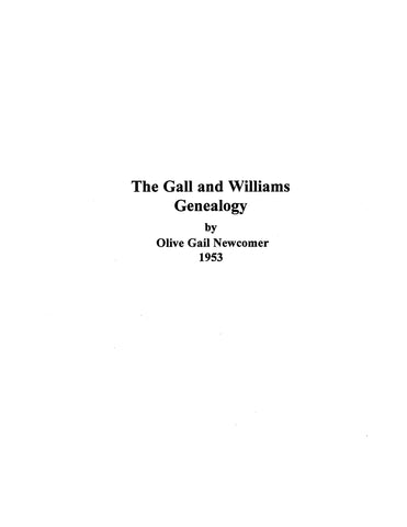 GALL - WILLIAMS Genealogy 1953
