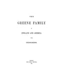 Greene Family in England and America, with Pedigrees (charts) 1901