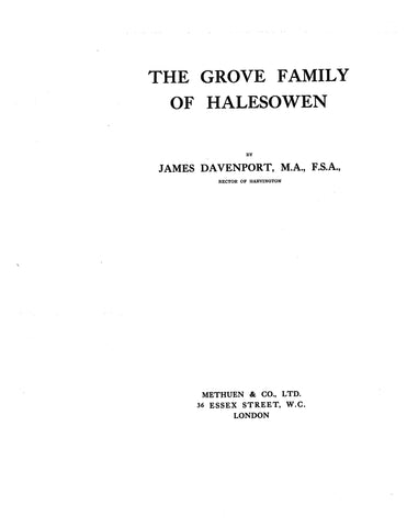 Grove Family of Halesowen 1912