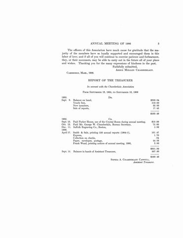 CHAMBERLAIN: Annual Report of the Chamberlain Assoc. of America 1908