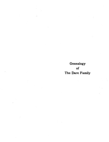 DARE: Genealogy of the Dare family 1901