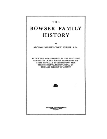 Bowser Family history