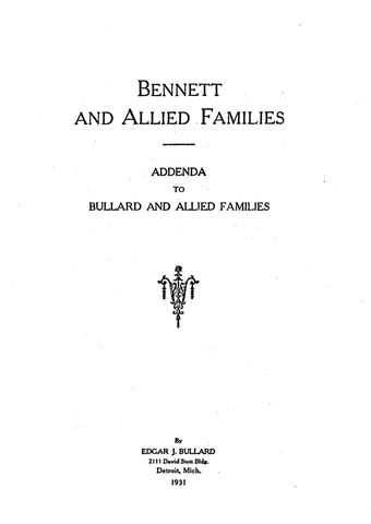 Bennett & Allied Families