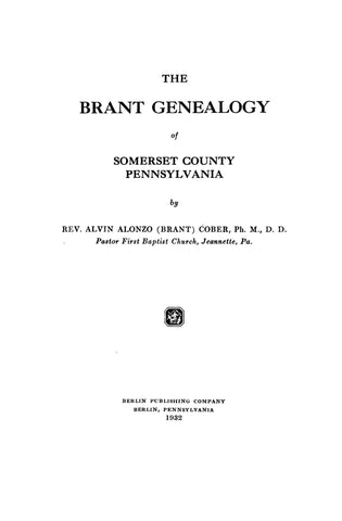 Brant Genealogy, Somerset Co., PA