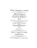 BROOKFIELD: Twelve generations in American lineage of W.L. Brookfield, H.M. Brookfield & S.L. Brookfield. 1937