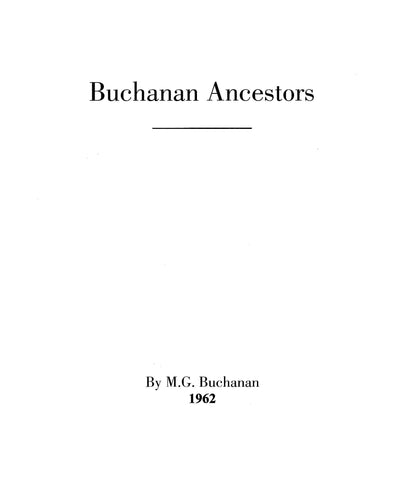 Buchanan Ancestors 1962