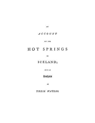 ICE: An Account of the Hot Springs in Iceland (Softcover)