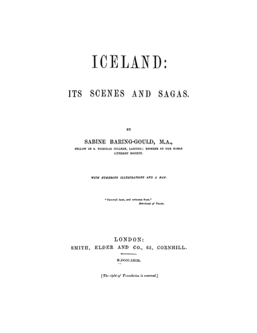 ICE: Iceland: Its Scenes and Sagas