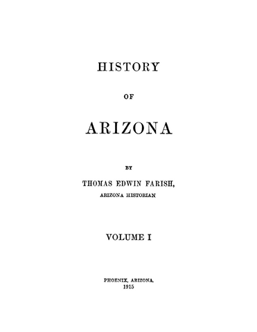 AZ: History of Arizona by Farish