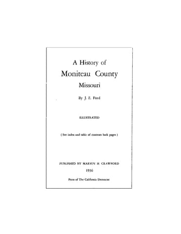 MONITEAU, MO: HISTORY OF MONITEAU COUNTY