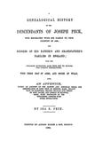 PECK: Genealogical History of the Descendants of Joseph Peck, Who Emigrated in 1638