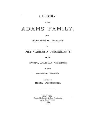 ADAMS: History of the Adams Family