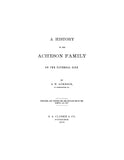ACHESON:  History of the Acheson Family on the Paternal Side.