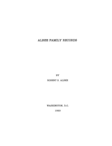 Albee Family records