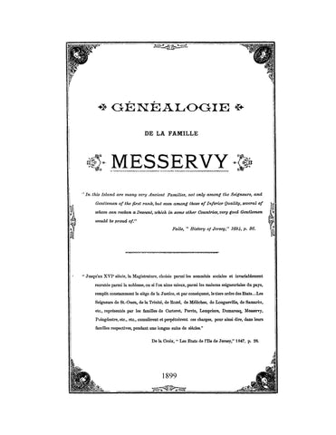 MESSERVY: Genealogie De La Famille Messervy