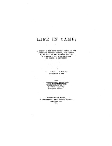 Vermont: 14th Life in Camp