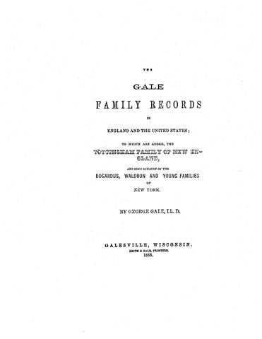GALE: Family Records in England 1866